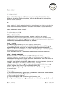 0 uren contract, een voorbeeld van een oproepcontract (MUP contract) met gratis download in Word. 