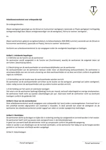 Arbeidsovereenkomst onbepaalde tijd, een voorbeeld van een vast contract