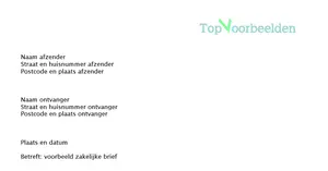 Briefhoofd, bekijk de voorbeelden van een correct briefhoofd. 