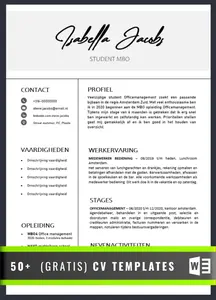 CV voorbeeld student template, snel en eenvoudig je CV maken in Word met behulp van onze tips en gratis templates. 
