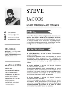 CV voorbeeld 14, zwart wit CV template in Microsoft Word. Bekijk onze vele gratis voorbeeld CV templates en maak binnen een handomdraai je eigen CV. 