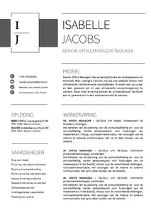 CV voorbeeld 19, schitterend CV voorbeeld zonder foto. Een simplistisch, minimalistisch CV in Microsoft Word. Download gratis en ga direct aan de slag!