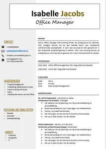 CV Voorbeeld 2, voorbeeld van een modern CV, gratis downloaden in Microsoft Word. 