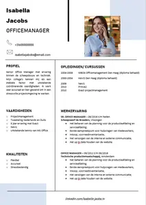 CV Voorbeeld 3, Prachtig voorbeeld van een CV gemaakt in Microsoft Word en eenvoudig aan te passen. 