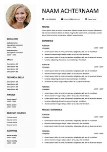 CV Voorbeeld Engels 6 | Eenvoudig je CV maken | Gratis Templates in Word | Tips voor een Perfect CV | Update je CV in een Handomdraai | TopVoorbeelden.com