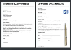 Voorbeeld Garantstelling | Maak snel een Garantstelling met behulp van deze Gratis Voorbeelden in Word | Sta Garant voor bijvoorbeeld huurkosten of een visum. 