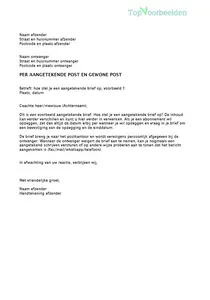 Aangetekende brief opstellen
