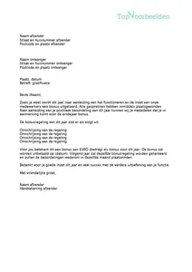 Brief gratificatie, 3 voorbeeld brieven voor het geven van een gratificatie. Bekijk en download de voorbeelden. 