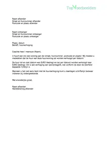 Brief huurverhoging, 3 voorbeeldbrieven voor een huurverhoging en bezwaar tegen de verhoging.