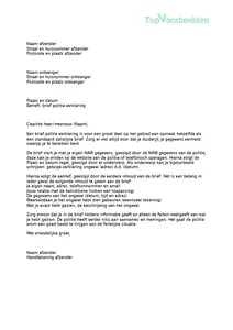 Brief politie, 3 voorbeeldbrieven voor de politie, bekijk en download de gratis voorbeeld brieven