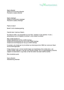 Brief schadevergoeding, 4 voorbeeld brieven voor het aansprakelijk stellen, verzoek en afwijzing van een verzoek tot schadevergoeding. 