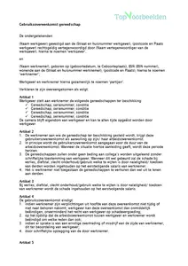 Bruikleen overeenkomst gereedschap, een voorbeeld contract wanneer een werknemer gereedschap in bruikleen krijgt, gratis download. 