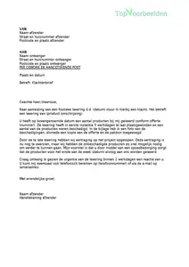 Klachtenbrief foute levering, 2 voorbeeld klachtenbrieven voor wanneer er iets fout gaat met een levering. Bekijk en download de gratis voorbeeld brieven. 