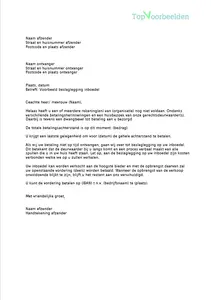 Beslaglegging inboedel, voorbeeld brieven in geval van beslaglegging inboedel