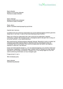 Betalingsregeling opschorten, voorbeeld brieven om een verzoek in te dienen om een betalingsregeling op te schorten. 