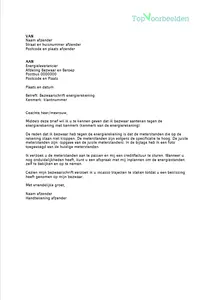 Voorbeeld bezwaarschrift energierekening, wanneer je het niet eens bent met de energierekening en bezwaar wil indienen. 