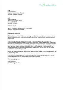 Voorbeeld bezwaarschrift wildplassen, wanneer u het niet eens bent met een beschikking voor wildplassen, gratis voorbeeld brieven