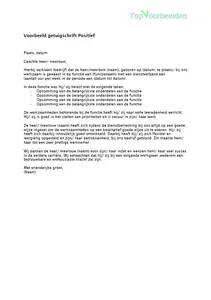 Voorbeeld getuigschrift, bekijk de voorbeelden van positieve en neutrale getuigschriften. 