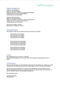 Voorbeeld offerte cateraar, bekijk de verschillende voorbeeld offertes en pas deze eenvoudig aan in je eigen stijl. 