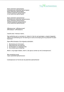 Voorbeeld offerte producten, Diverse offerte voorbeelden, Gratis voorbeelden en sjablonen