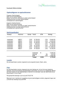 Voorbeeld offerte schilder, een voorbeeld voor een offerte voor schilderwerk. Diverse gratis voorbeeld offertes. 