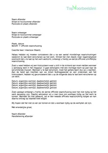 Voorbeeld officiele waarschuwing, 2 voorbeelden van een officiele waarschuwing voor een medewerker, een eerste en een tweede officiele waarschuwing. Bekijk en download de voorbeeld brieven. 