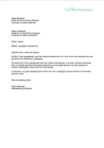 Zakelijke brief Nederlands examen, de opbouw van de brief en een voorbeeld zakelijke brief. 