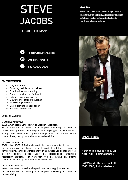 Alle CV's: Gratis CV voorbeeld