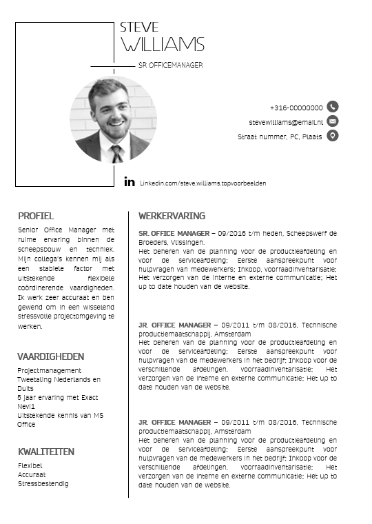 erosie verkiezen onderwerpen CV voorbeeld 18 - Eenvoudig een Professioneel CV maken (Gratis)