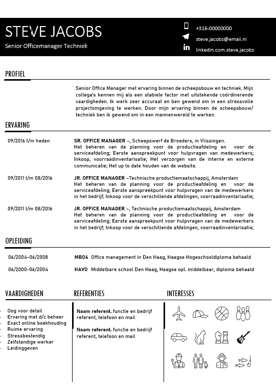 Alles CV's: Gratis CV voorbeeld