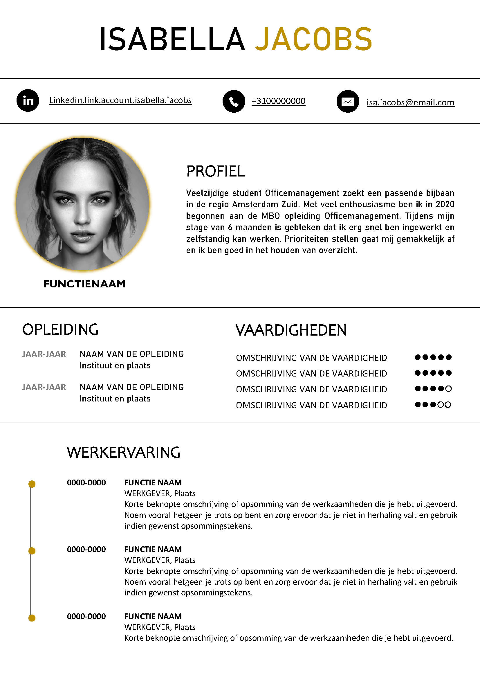 Alles CV's: Gratis CV voorbeeld