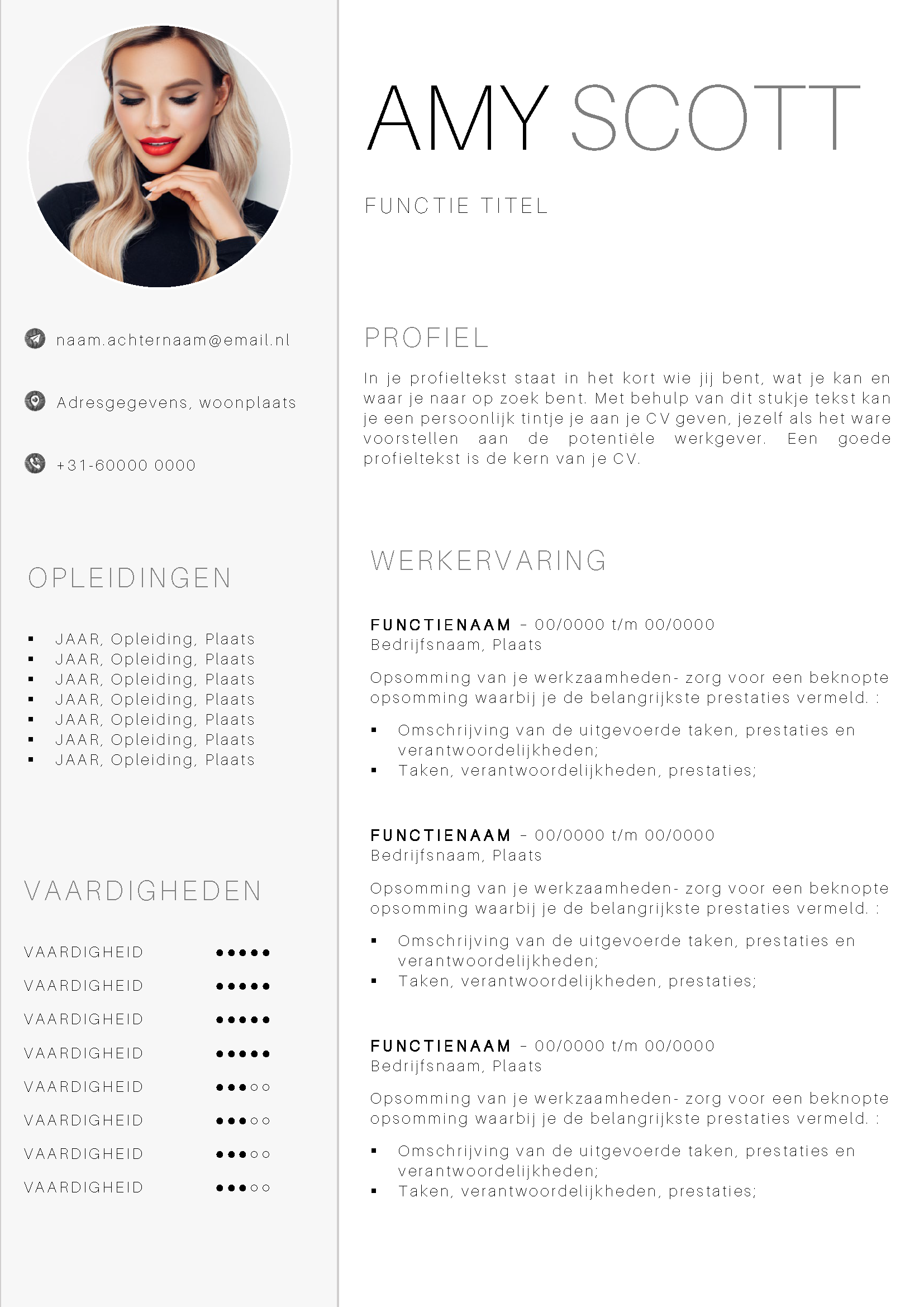 Begroeten Verslaggever Opgetild CV voorbeeld Word 6 - Eenvoudig een Professioneel CV maken (Gratis)