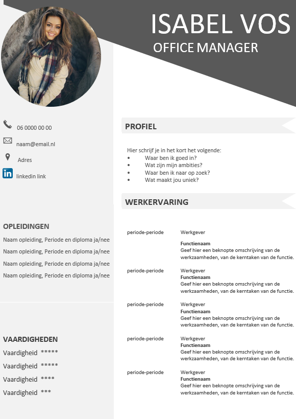 Worden Uithoudingsvermogen Samengroeiing CV voorbeeld Word - Eenvoudig een Professioneel CV maken (Gratis)