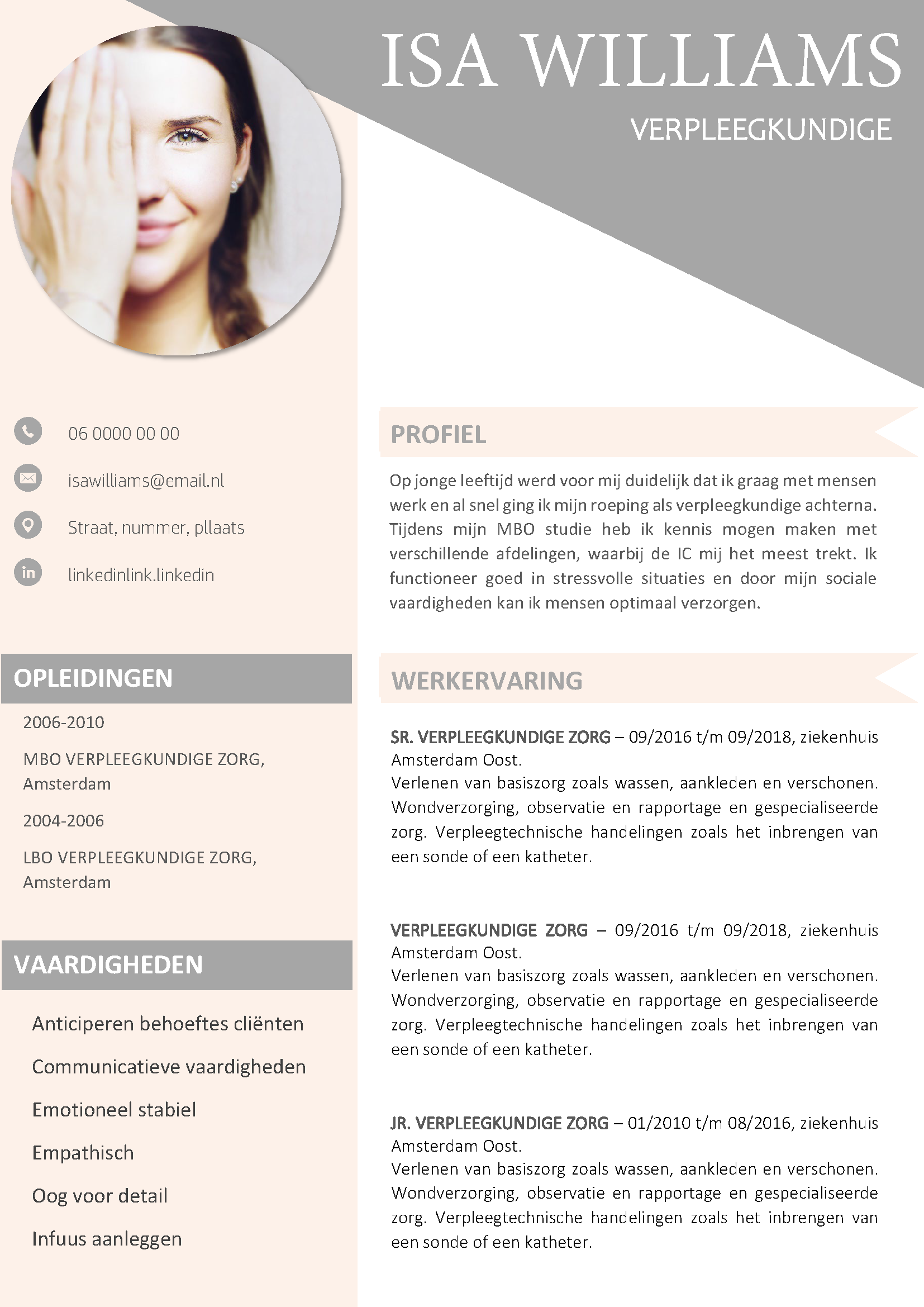 een kopje Eerlijk Beschietingen CV voorbeeld zorg