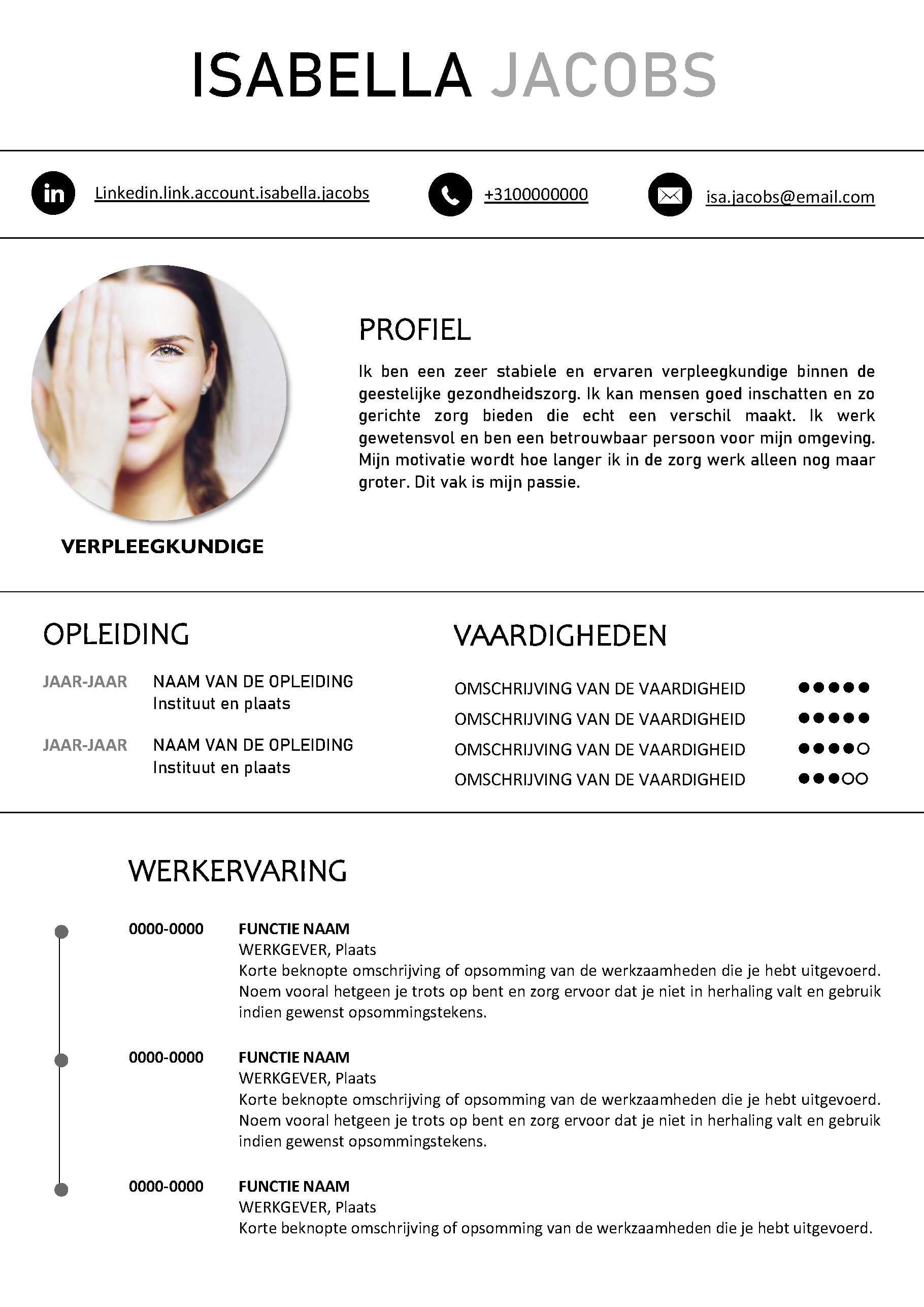 Cv Voorbeeld Zorg