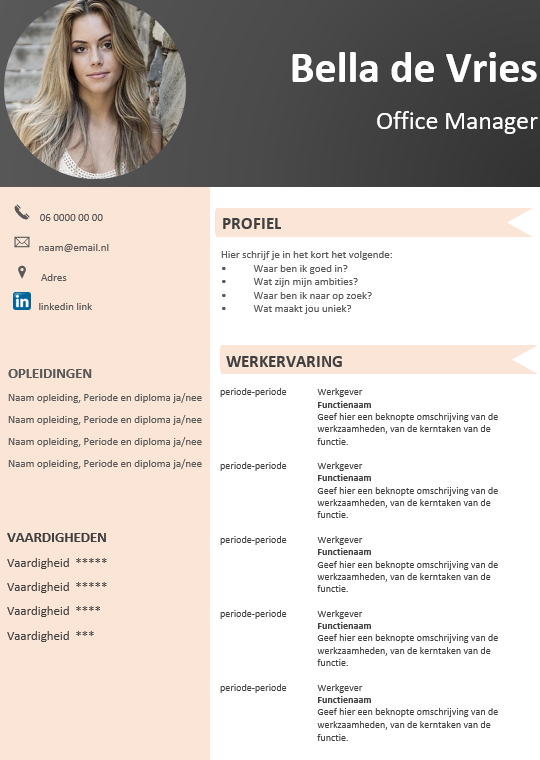 Verrassend Gratis CV template OV-87