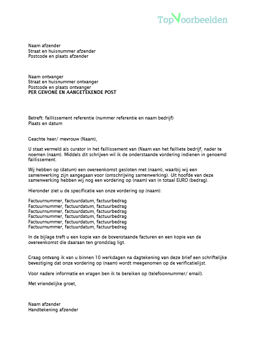 Voorbeeld Aangetekende Brief Betwisting Factuur  englshtdri