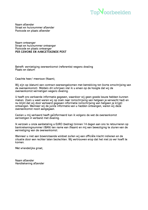 Voorbeeld Zakelijke Brief