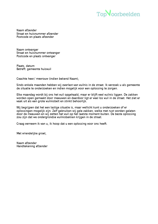 Brief gemeente
