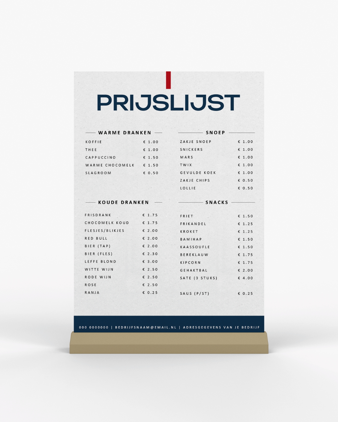 prijslijst-voorbeeld-kantine-