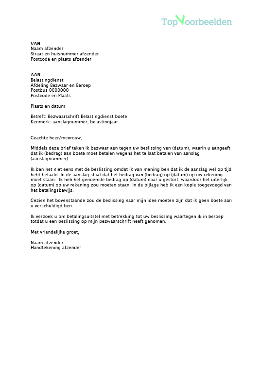 Voorbeeld bezwaarschrift, diverse gratis voorbeeld bezwaarschriften tegen een beslissing van bijvoorbeeld de belastingdienst, DUO, UWV, GBLT. 