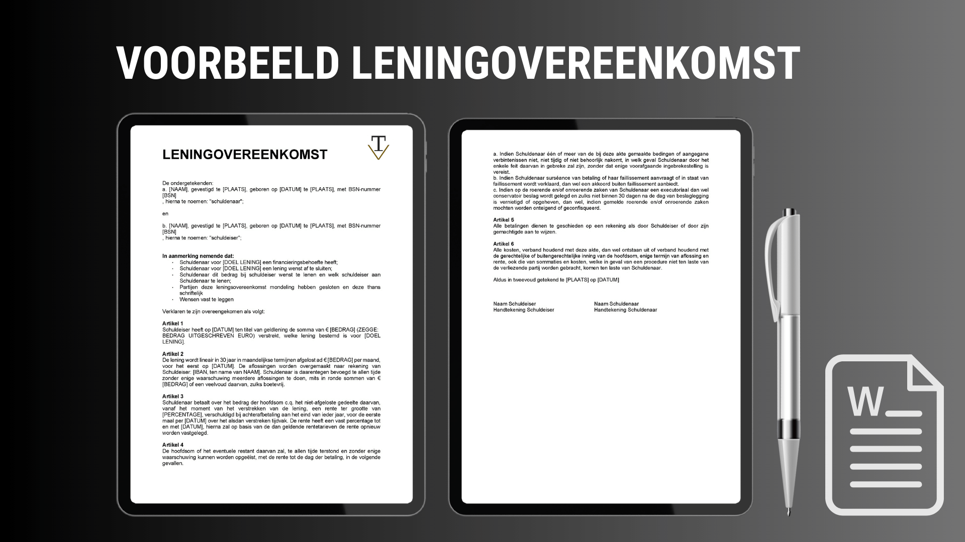 voorbeeld-leningovereenkomst-2 voorbeeld-leningovereenkomst-2