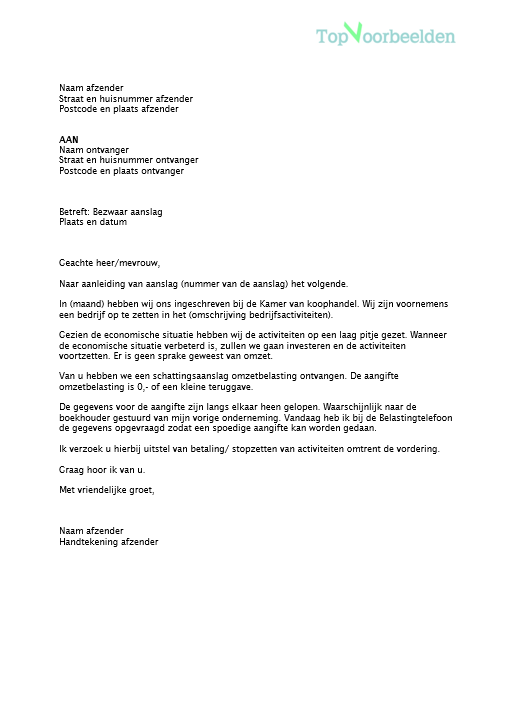 Brief Belastingdienst