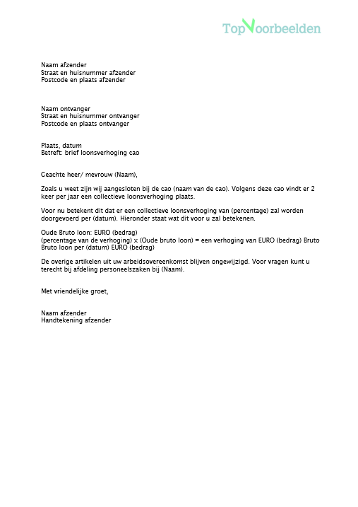 Voorbeeld Ontslagbrief Op Eigen Verzoek