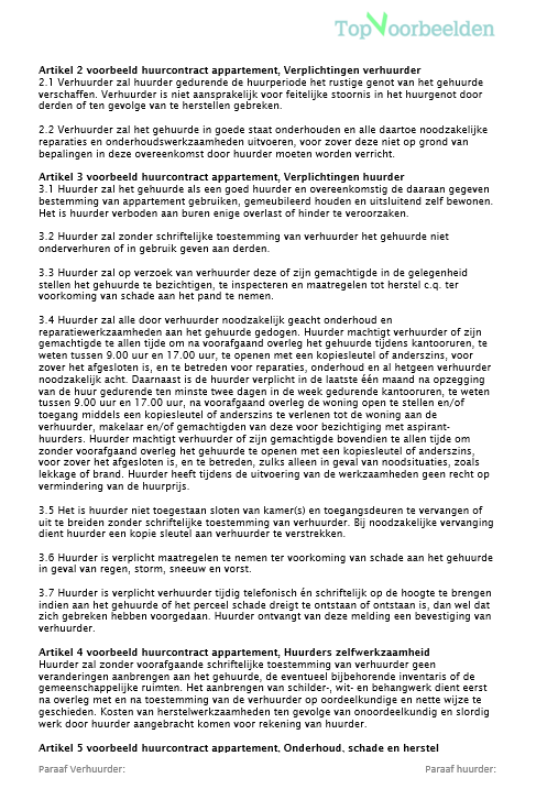 Huurcontract appartement