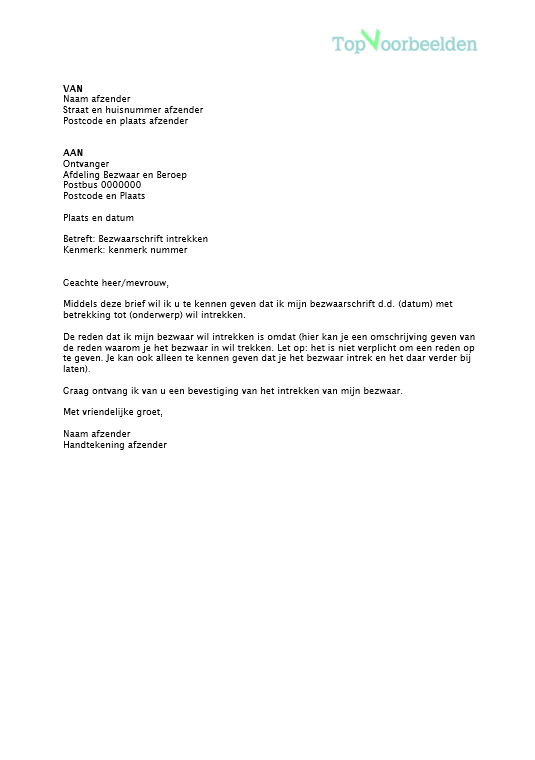 Bezwaarschrift Belastingdienst